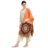 Women's Cotton Embroidered Dupatta (Peach, Length: 1.5 to 2 Mtr) - GillKart