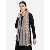 Women's Cotton Embroidered Dupatta (Gray, Length: 0.5 to 1 Mtr) - GillKart