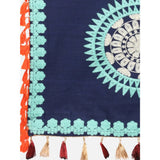 Women's Cotton Embroidered Dupatta (Navyblue, Length: 0.5 to 1 Mtr) - GillKart