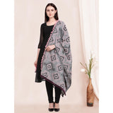 Women's Cotton Embroidered Dupatta (Gray, Length: 0.5 to 1 Mtr) - GillKart