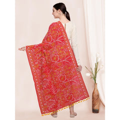 Women's Cotton Embroidered Dupatta (Red, Length: 0.5 to 1 Mtr) - GillKart