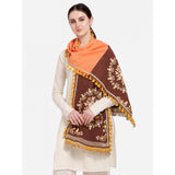 Women's Cotton Embroidered Dupatta (Peach, Length: 1.5 to 2 Mtr) - GillKart