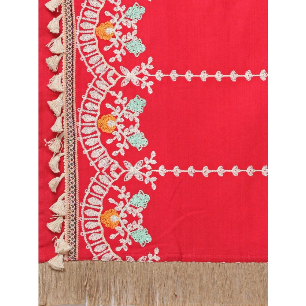 Women's Cotton Embroidered Dupatta (Red, Length: 1.5 to 2 Mtr) - GillKart