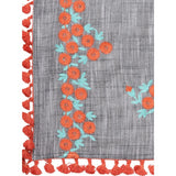 Women's Cotton Embroidered Dupatta (Gray, Length: 0.5 to 1 Mtr) - GillKart