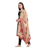 Women's Cotton Embroidered Dupatta (Beige, Length: 0.5 to 1 Mtr) - GillKart