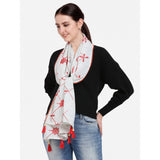 Women's Cotton Opaque Stole (White, Length: 1.5 to 2 Mtr) - GillKart