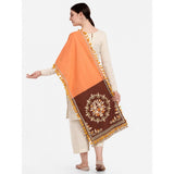 Women's Cotton Embroidered Dupatta (Peach, Length: 1.5 to 2 Mtr) - GillKart