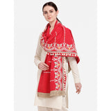 Women's Cotton Embroidered Dupatta (Red, Length: 1.5 to 2 Mtr) - GillKart