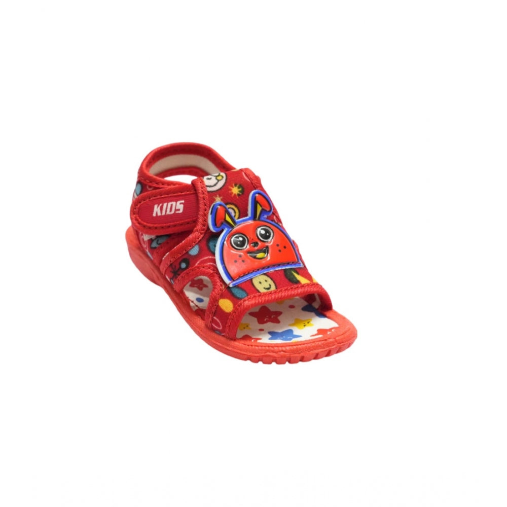 Kid's Unisex Synthetic Printed Sandals (Red) - GillKart