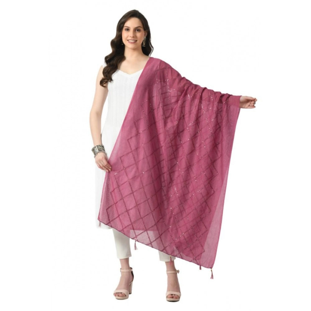 Women's Chanderi Self design Dupatta (Levender, Length: Free Size) - GillKart