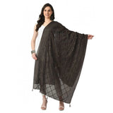 Women's Chanderi Self design Dupatta (Dark Browm, Length: Free Size) - GillKart