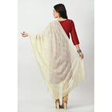 Women's Chanderi Self design Dupatta (Off White, Length: Free Size) - GillKart