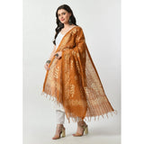 Women's Cotton Printed Dupatta (Rust, Length: Free Size) - GillKart