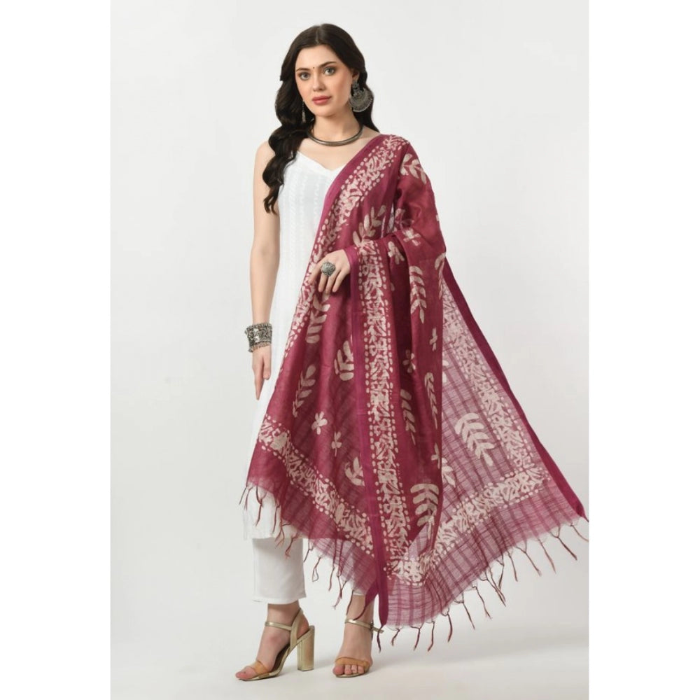 Women's Cotton Printed Dupatta (Levender, Length: Free Size) - GillKart