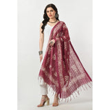 Women's Cotton Printed Dupatta (Levender, Length: Free Size) - GillKart