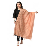 Women's Chanderi Self design Dupatta (Peach, Length: Free Size) - GillKart