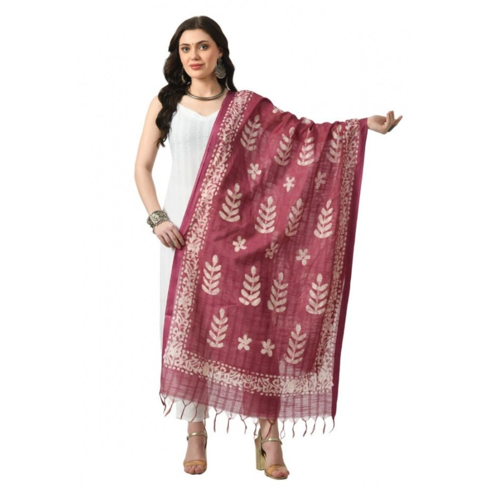 Women's Cotton Printed Dupatta (Levender, Length: Free Size) - GillKart