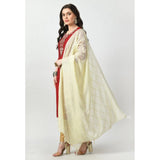 Women's Chanderi Self design Dupatta (Off White, Length: Free Size) - GillKart