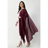 Women's Chanderi Self design Dupatta (Wine, Length: Free Size) - GillKart