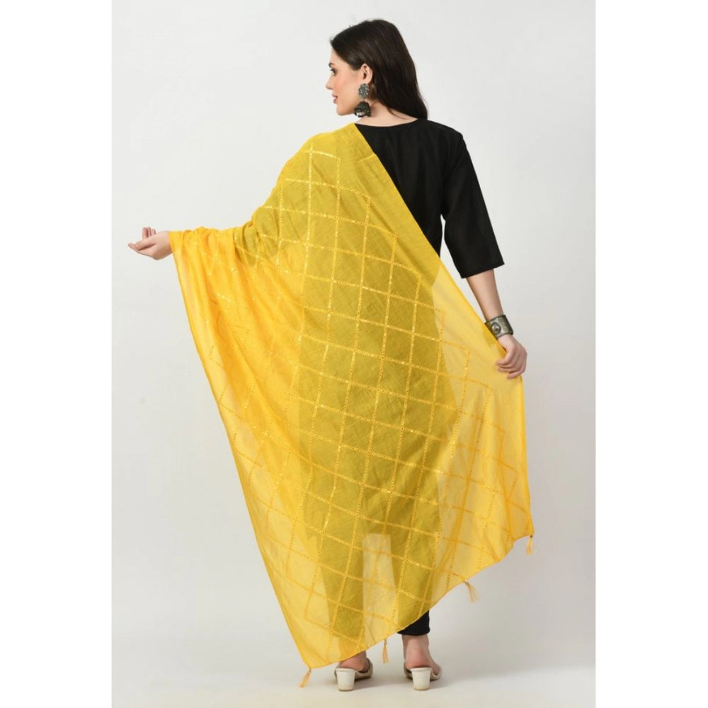 Women's Chanderi Self design Dupatta (Yellow, Length: Free Size) - GillKart