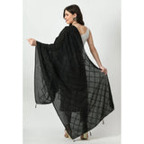 Women's Chanderi Self design Dupatta (Black, Length: Free Size) - GillKart