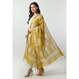 Women's Cotton Printed Dupatta (Gold, Length: Free Size) - GillKart