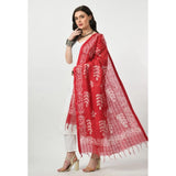 Women's Cotton Printed Dupatta (Rani, Length: Free Size) - GillKart