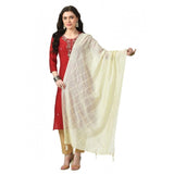 Women's Chanderi Self design Dupatta (Off White, Length: Free Size) - GillKart