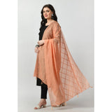 Women's Chanderi Self design Dupatta (Peach, Length: Free Size) - GillKart