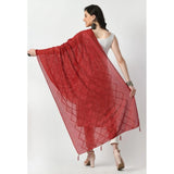 Women's Chanderi Self design Dupatta (Maroon, Length: Free Size) - GillKart