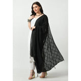 Women's Chanderi Self design Dupatta (Black, Length: Free Size) - GillKart