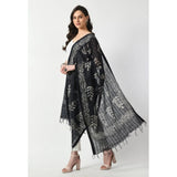 Women's Cotton Printed Dupatta (Black, Length: Free Size) - GillKart