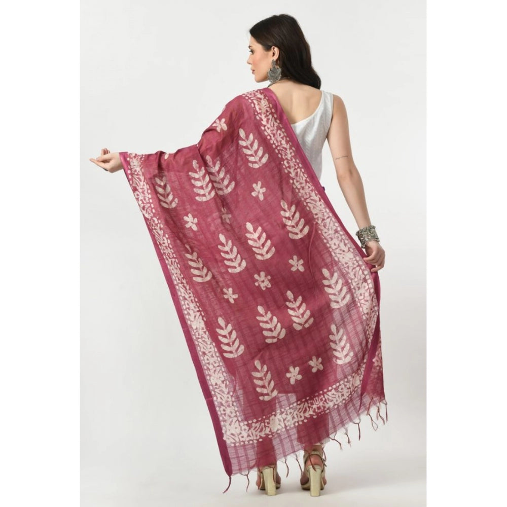 Women's Cotton Printed Dupatta (Levender, Length: Free Size) - GillKart