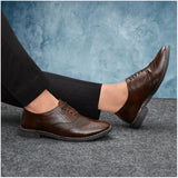 Men's Synthetic Leather Formal Shoes (Brown) - GillKart