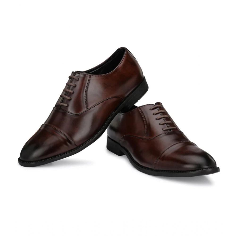 Men's Synthetic Leather Formal Shoes (Brown) - GillKart