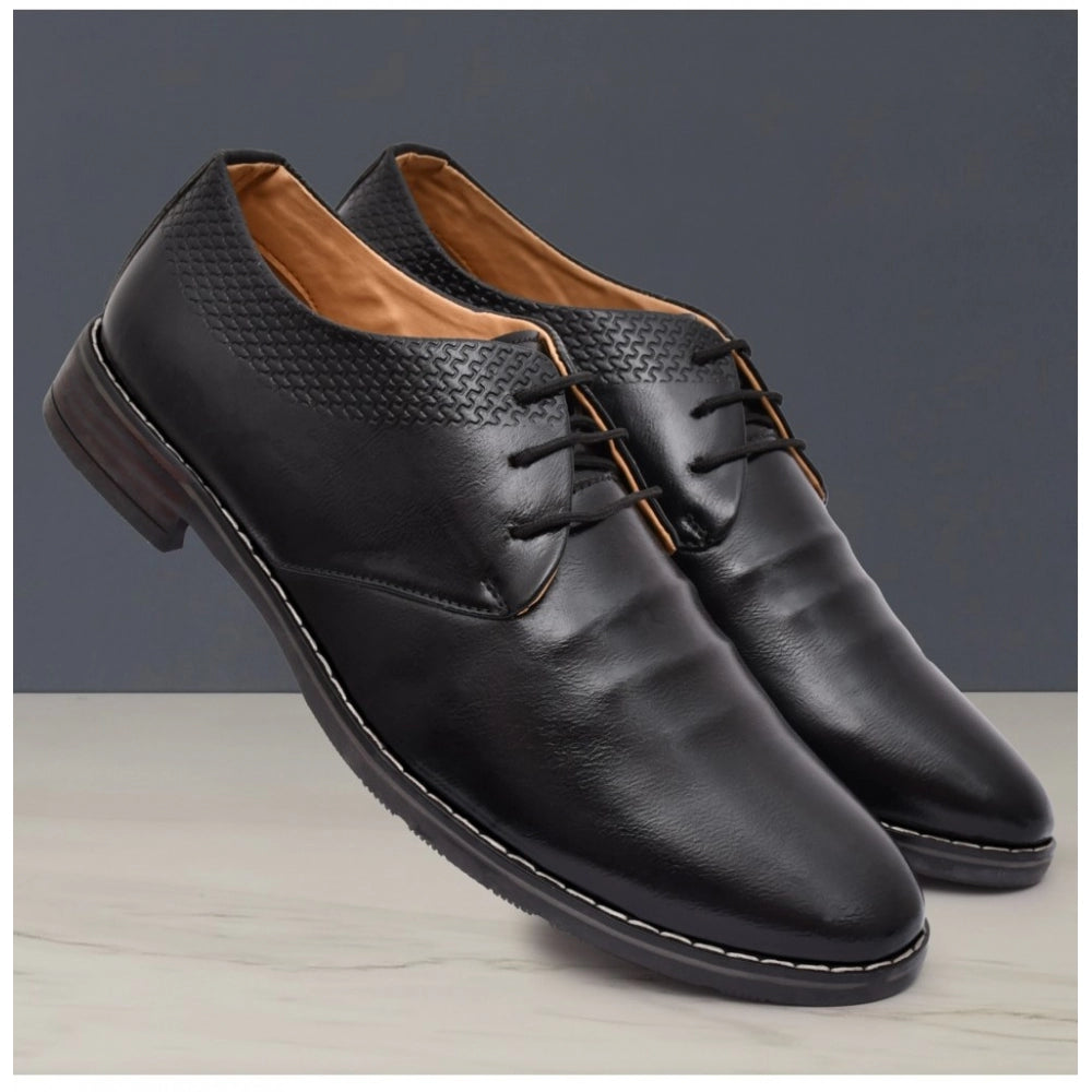 Men's Synthetic Leather Formal Shoes (Black) - GillKart