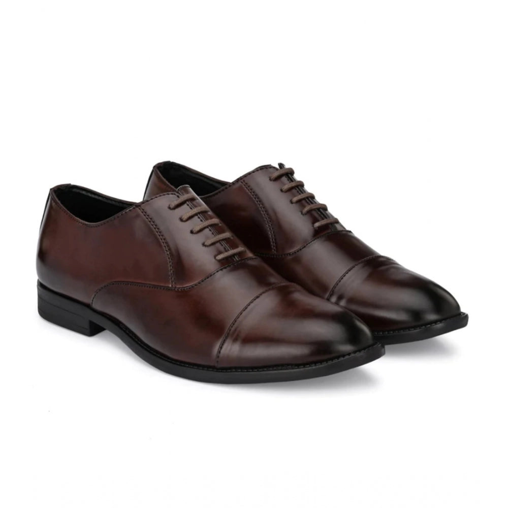 Men's Synthetic Leather Formal Shoes (Brown) - GillKart