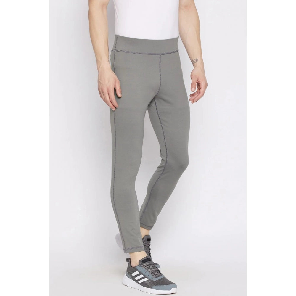 Men's Solid Polyester Tights (Grey) - GillKart