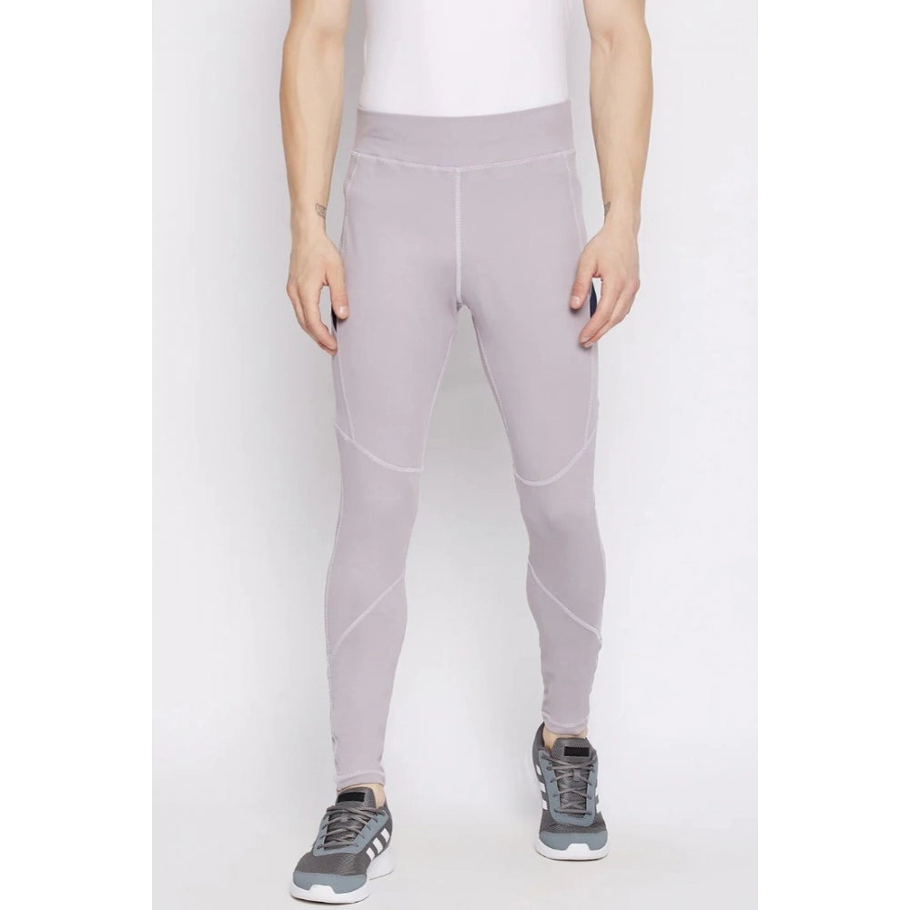 Men's Solid Polyester Tights (Grey) - GillKart