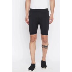 Men's Solid Polyester Tights (Black) - GillKart