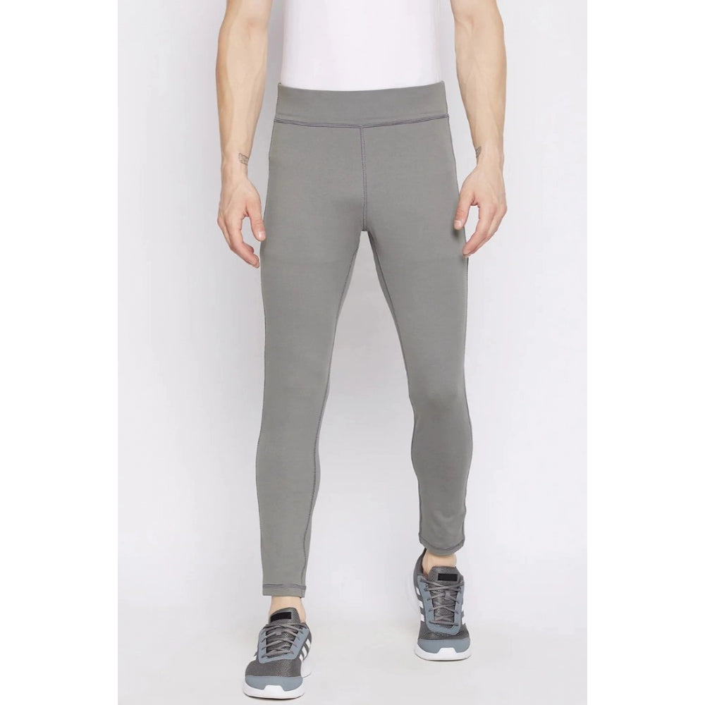 Men's Solid Polyester Tights (Grey) - GillKart