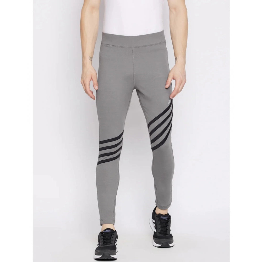 Men's Striped Polyester Tights (Grey) - GillKart