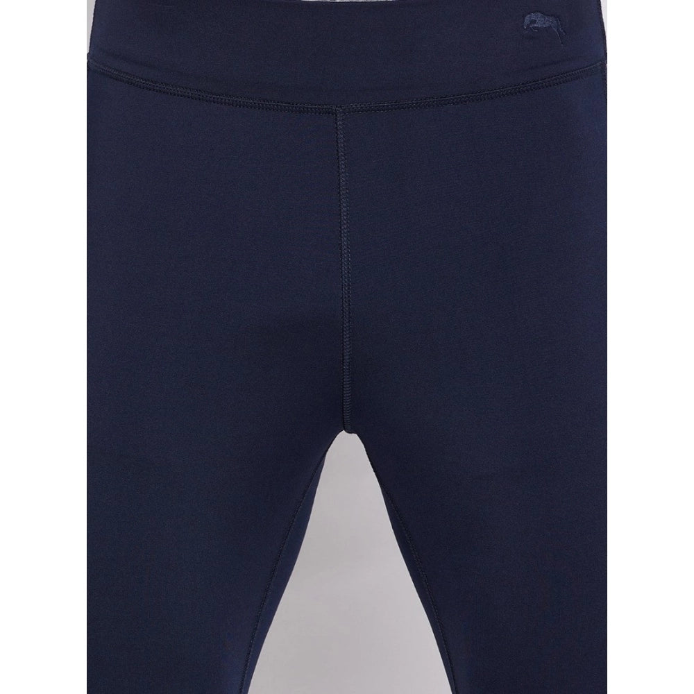 Men's Solid Polyester Tights (Blue) - GillKart