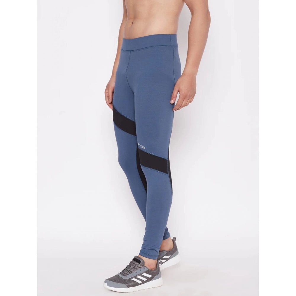 Men's Striped Polyester Tights (Blue) - GillKart