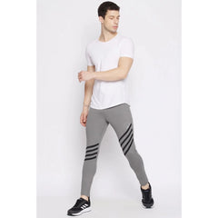 Men's Striped Polyester Tights (Grey) - GillKart