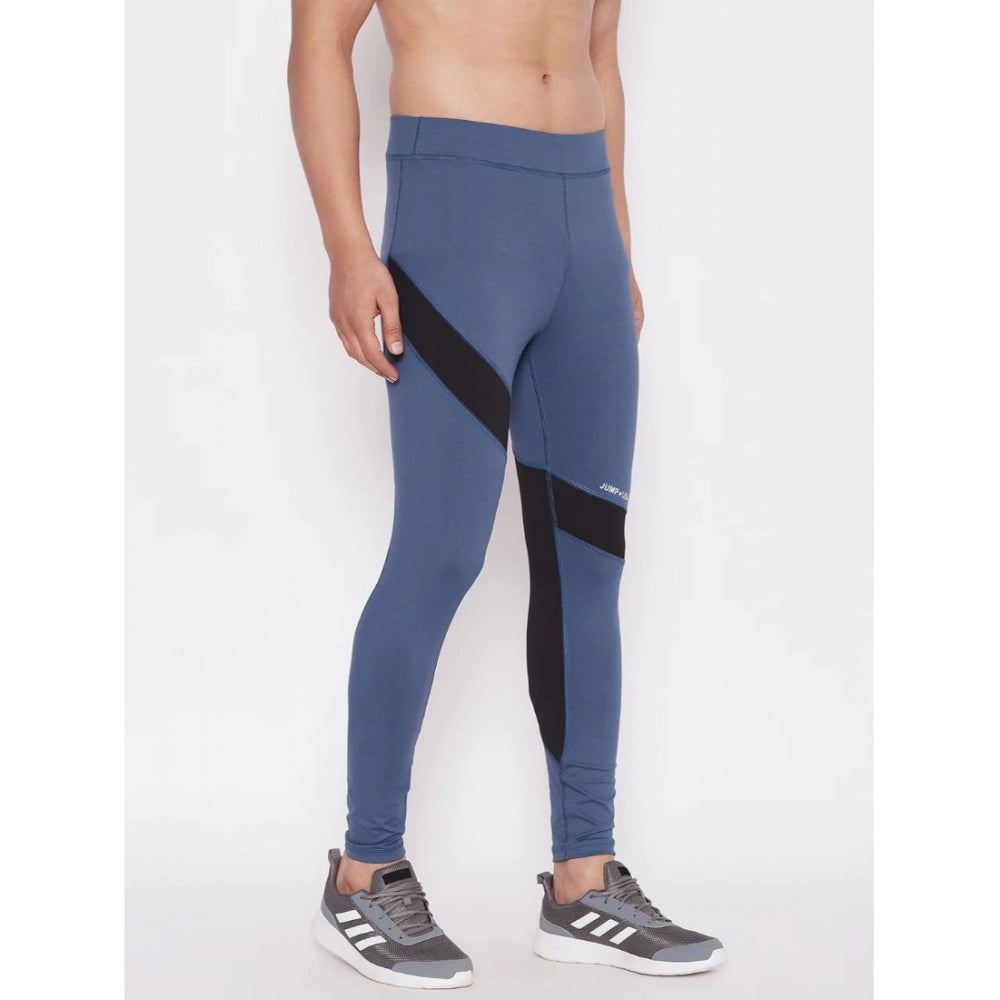 Men's Striped Polyester Tights (Blue) - GillKart