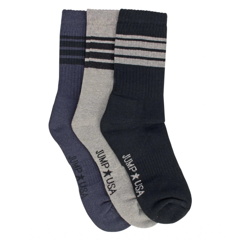 Men's Printed Cotton Spandex Calf Length Socks (Assorted) - GillKart