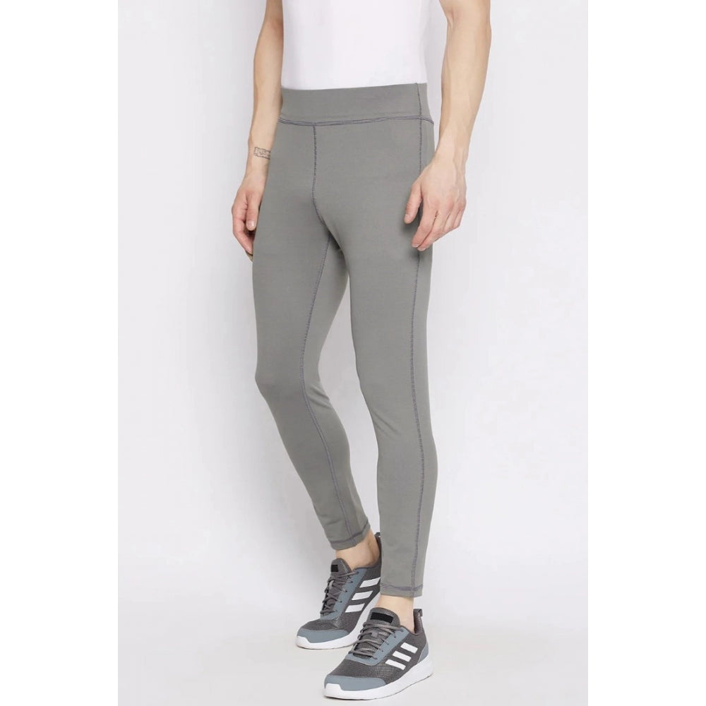 Men's Solid Polyester Tights (Grey) - GillKart