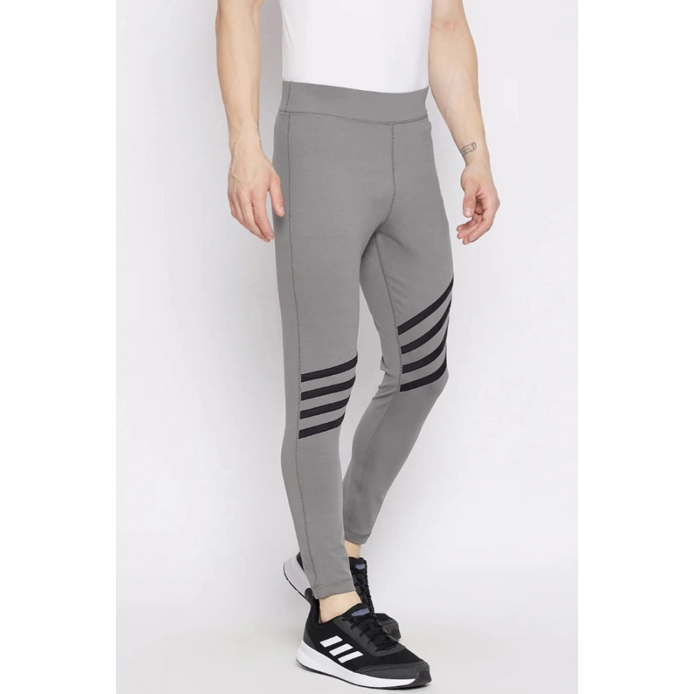 Men's Striped Polyester Tights (Grey) - GillKart