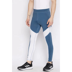 Men's Colour Blocked Polyester Tights (Blue) - GillKart